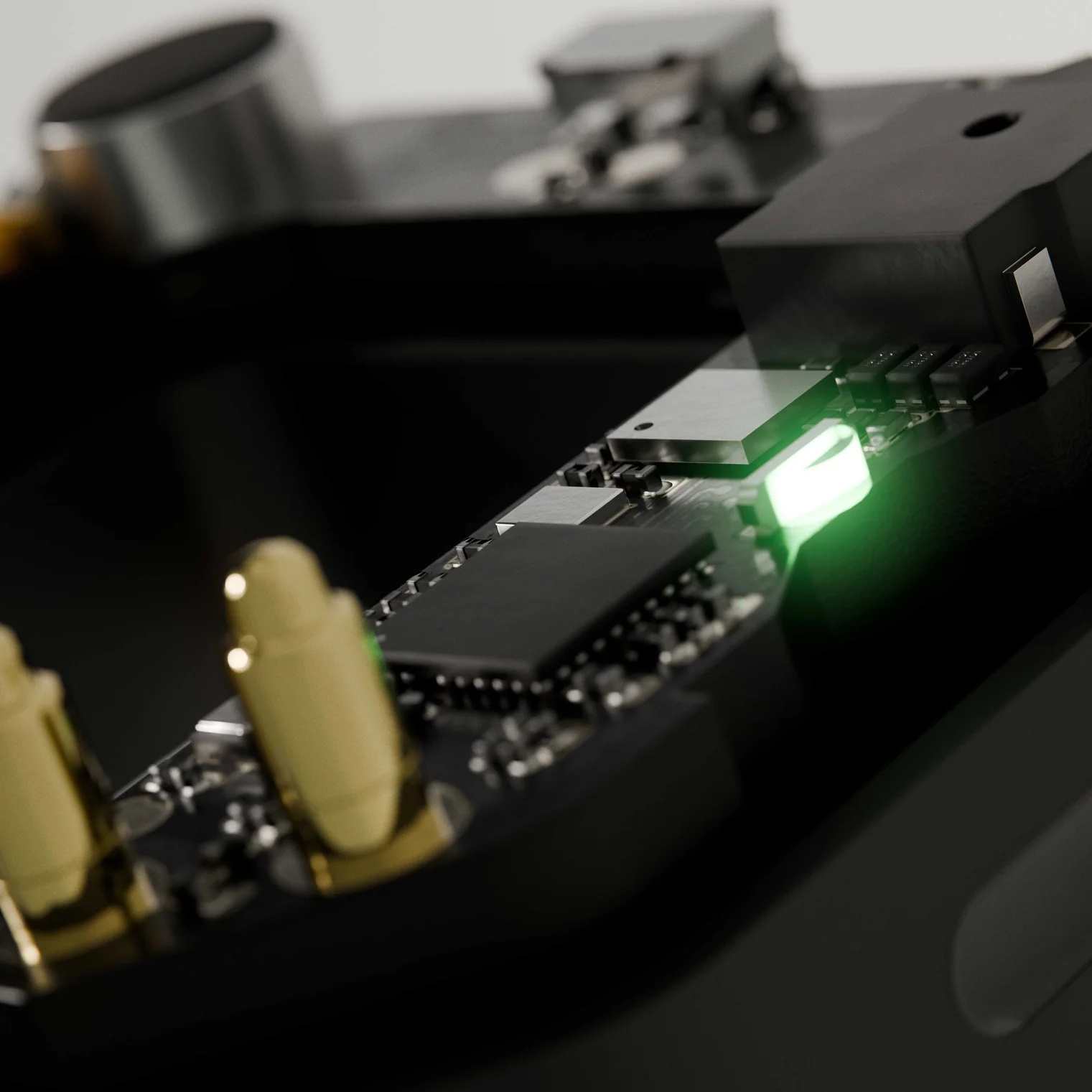 PCB detail showing component layout and routing